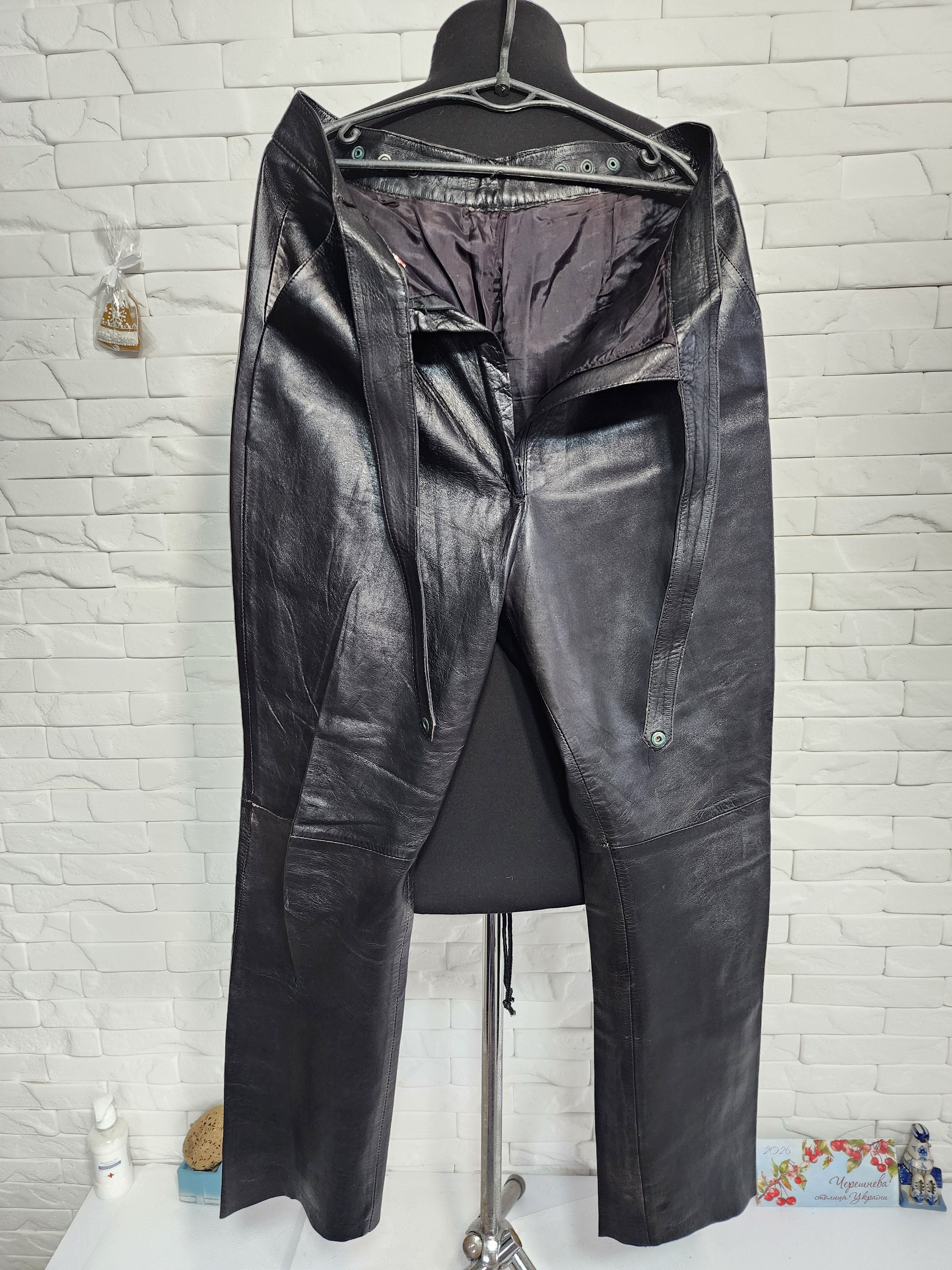 Other Black Leather Pants: Women's Style Genuine Leather Trousers Size 31" - 7 Thumbnail