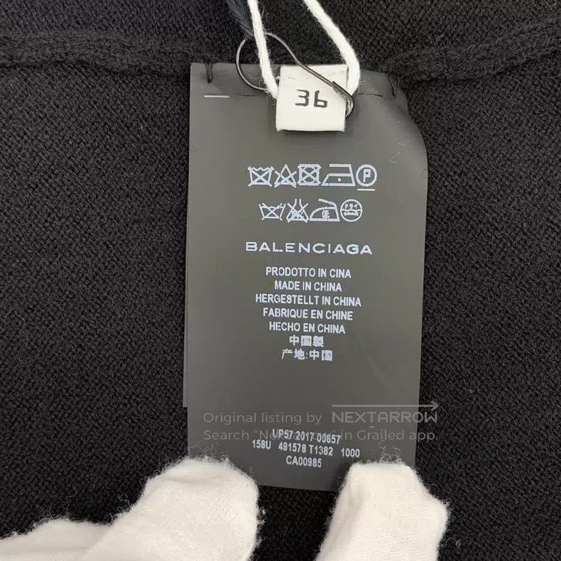 Balenciaga Balenciaga Black Logo Letter Round Neck Wool Knitwear Size XS / US 0-2 / IT 36-38 - 7 Thumbnail