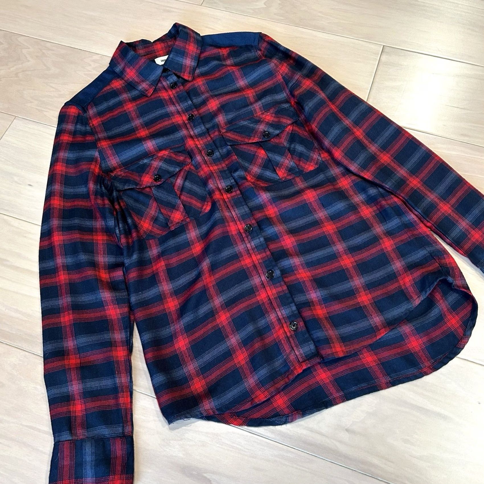 Zadig & Voltaire VINTAGE Zadig & Voltaire Button Up Shirt XS Men’s Plaid Flannel Blue / Red Short/Long Sleeve Casual City Designer Urban Mens XS Size US XS / EU 42 / 0 - 3 Thumbnail