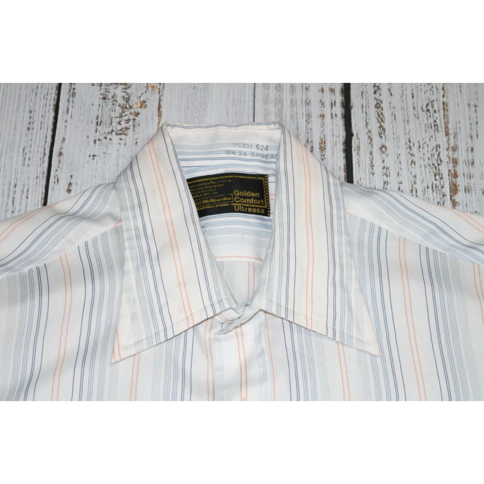 Sears VTG 70s SEARS GOLDEN COMFORT LONG SLEEVE BUTTON SHIRT MENS 16 1/2 34 STRIPED Size US L / EU 52-54 / 3 - 4 Thumbnail