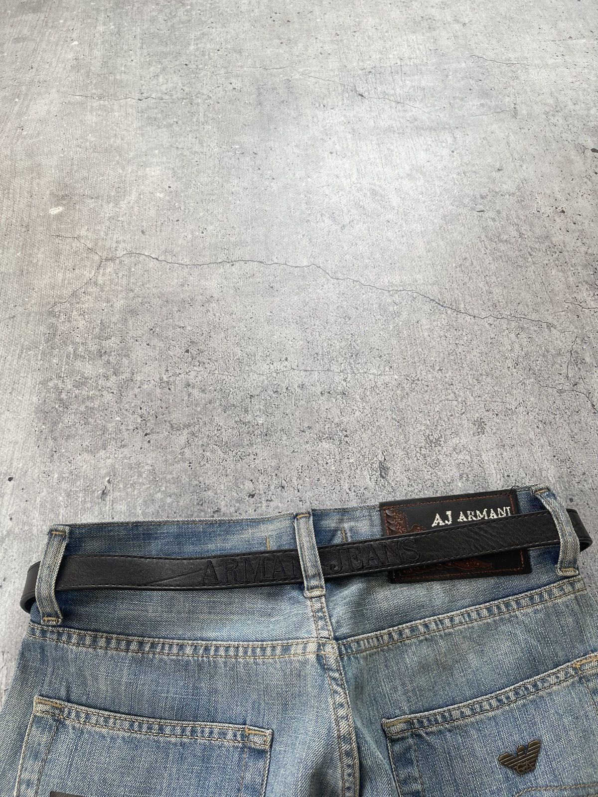Armani Armani Jeans Belt Leather 100% Vintage Avant Garde Y2K Size ONE SIZE - 6 Thumbnail