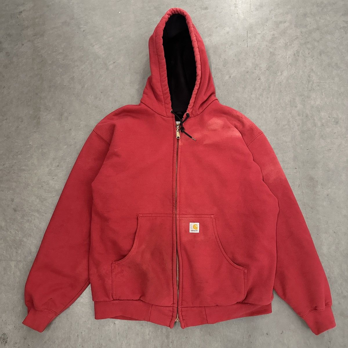 image of VTG Carhartt Heavy Lined Hoodie in Red, Men's (Size XL)