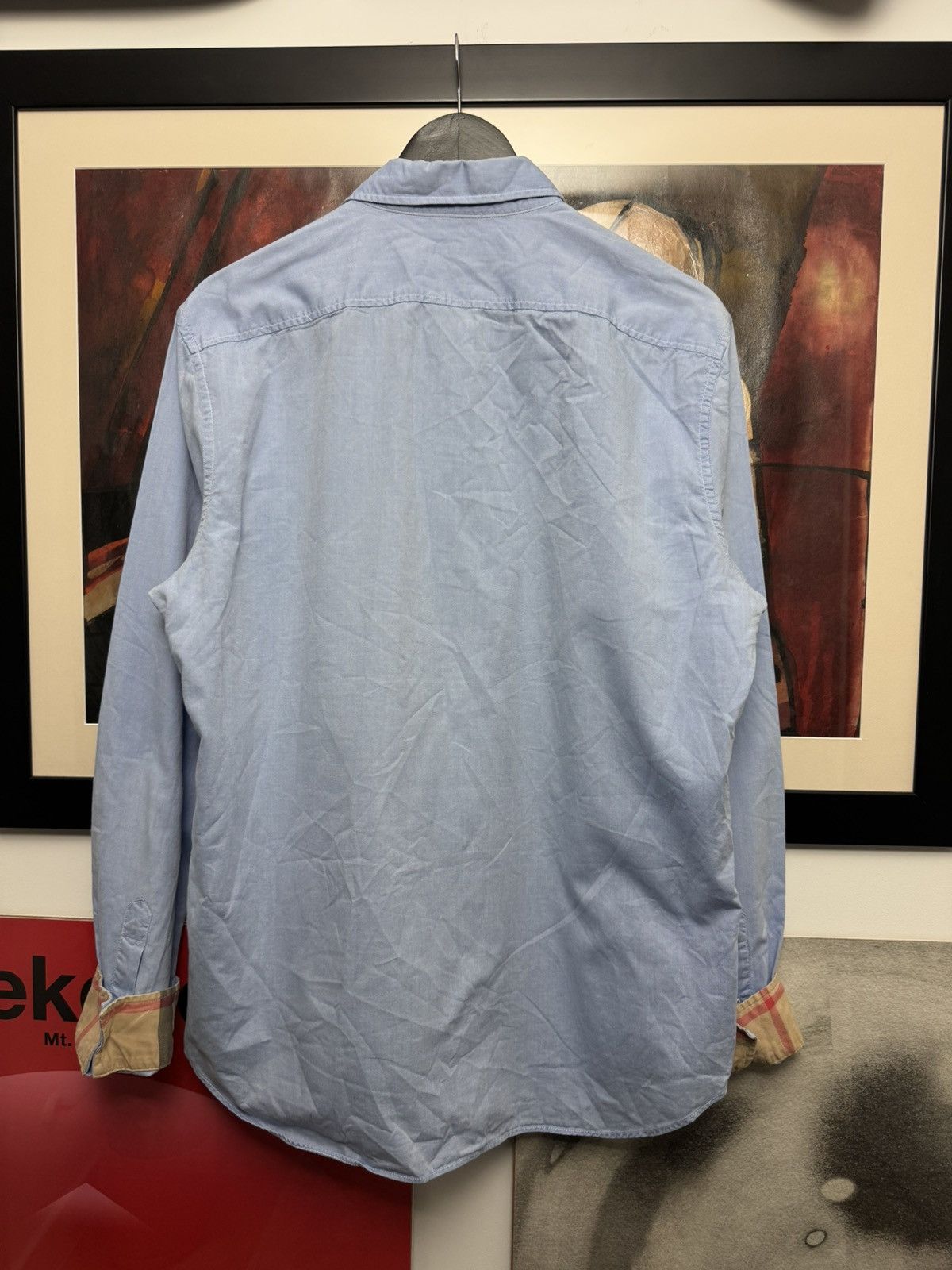 Burberry Burberry Button Up Casual Shirt Blue Nova Check Rare Luxury Size US L / EU 52-54 / 3 - 3 Thumbnail