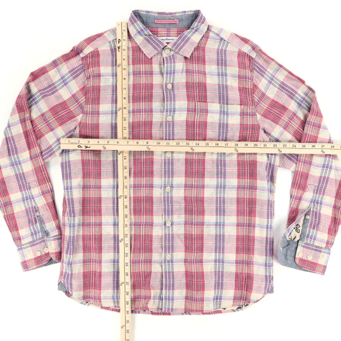 Tommy Bahama Tommy Bahama Shirt Palm Print Lined Plaid Button Up Shirt Men’s L Mens Shirt Palm Print Lined Cotton Plaid Long Sleeve Button Up Tommy Bahama Size US L / EU 52-54 / 3 - 3 Thumbnail