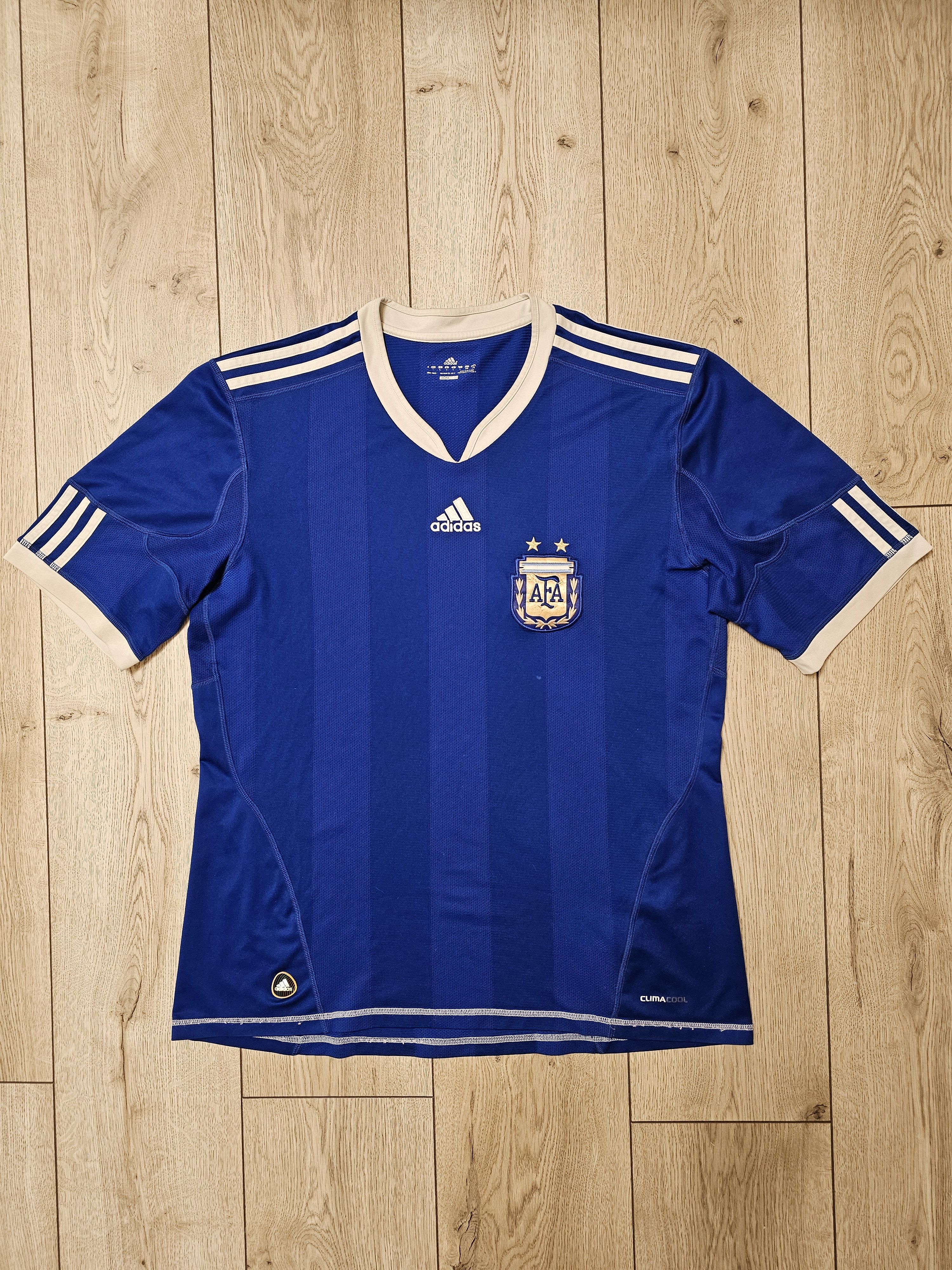 Adidas × Vintage ARGENTINA 2009 2011 AWAY FOOTBALL SHIRT SOCCER JERSEY Size US L / EU 52-54 / 3 - 1 Thumbnail