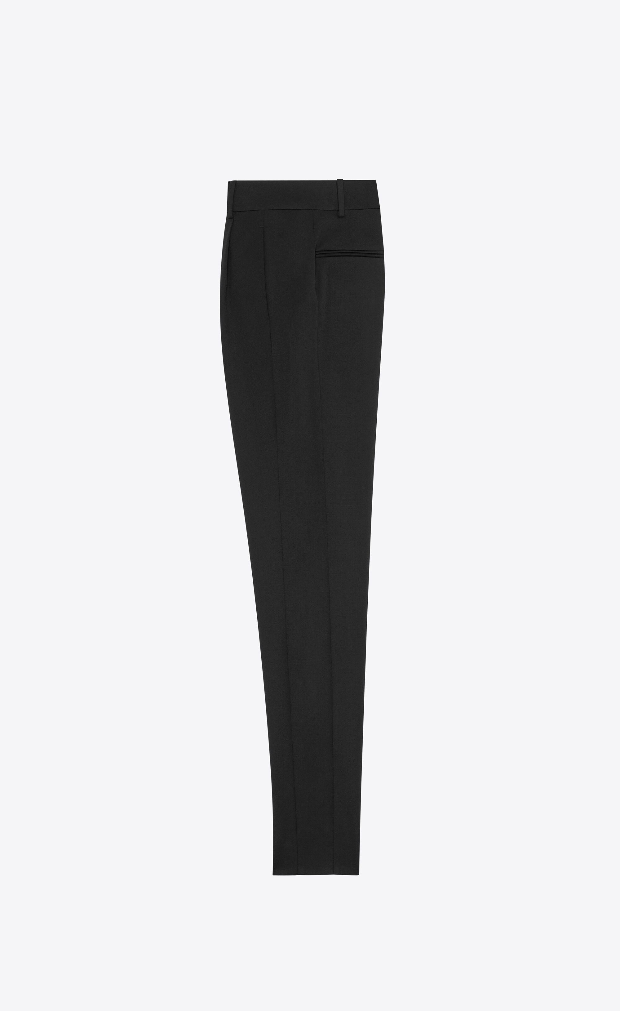 Saint Laurent Paris o1s1wg111224 High-Rise Pants in Wool Twill in Black Size 27" / US 4 / IT 40 - 2 Thumbnail