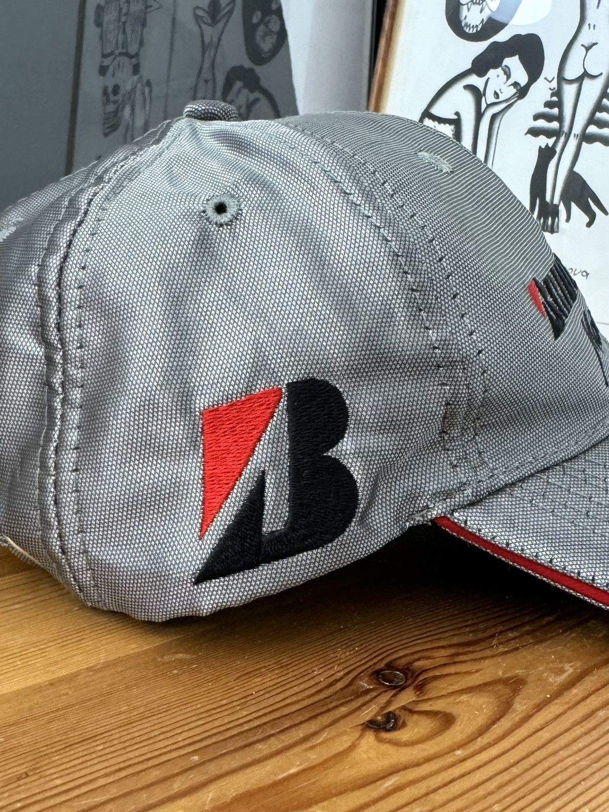 Vintage Vintage Bridgestone Motorsport Racing Silver Grey Cap Hat Size ONE SIZE - 3 Thumbnail