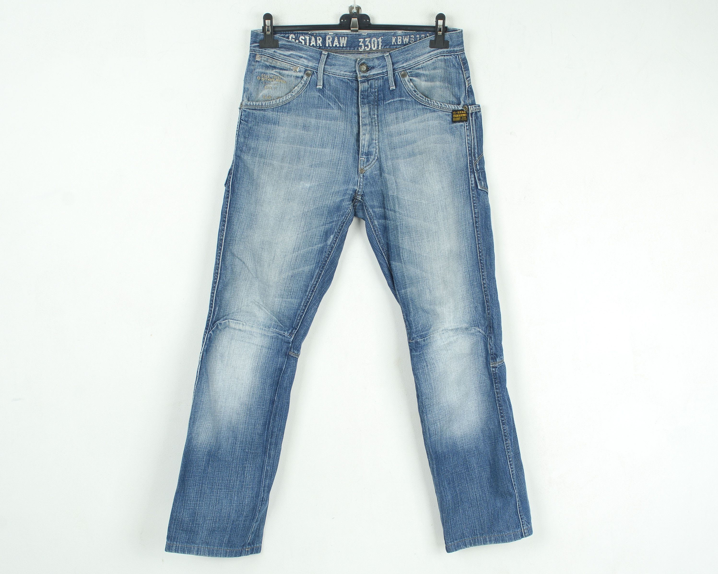 G-Star 3301 W31 L32 Jack Jeans Pant Trousers Button Blue Straight Size US 31 - 1 Thumbnail