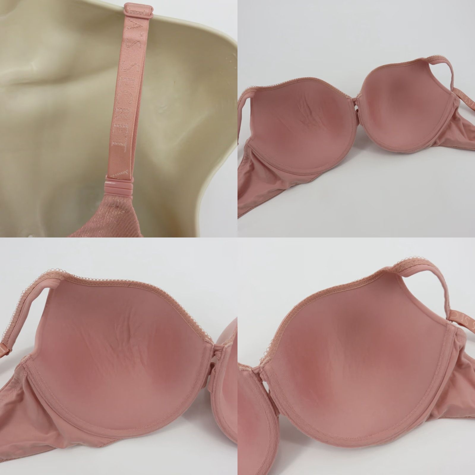 Victoria's Secret Viktorias Secret Body by Victoria Perfect Shape Bra Pink Shimmer 40DD Underwire T-Shirt Bra Womens DD Plus Size Size ONE SIZE - 8 Thumbnail
