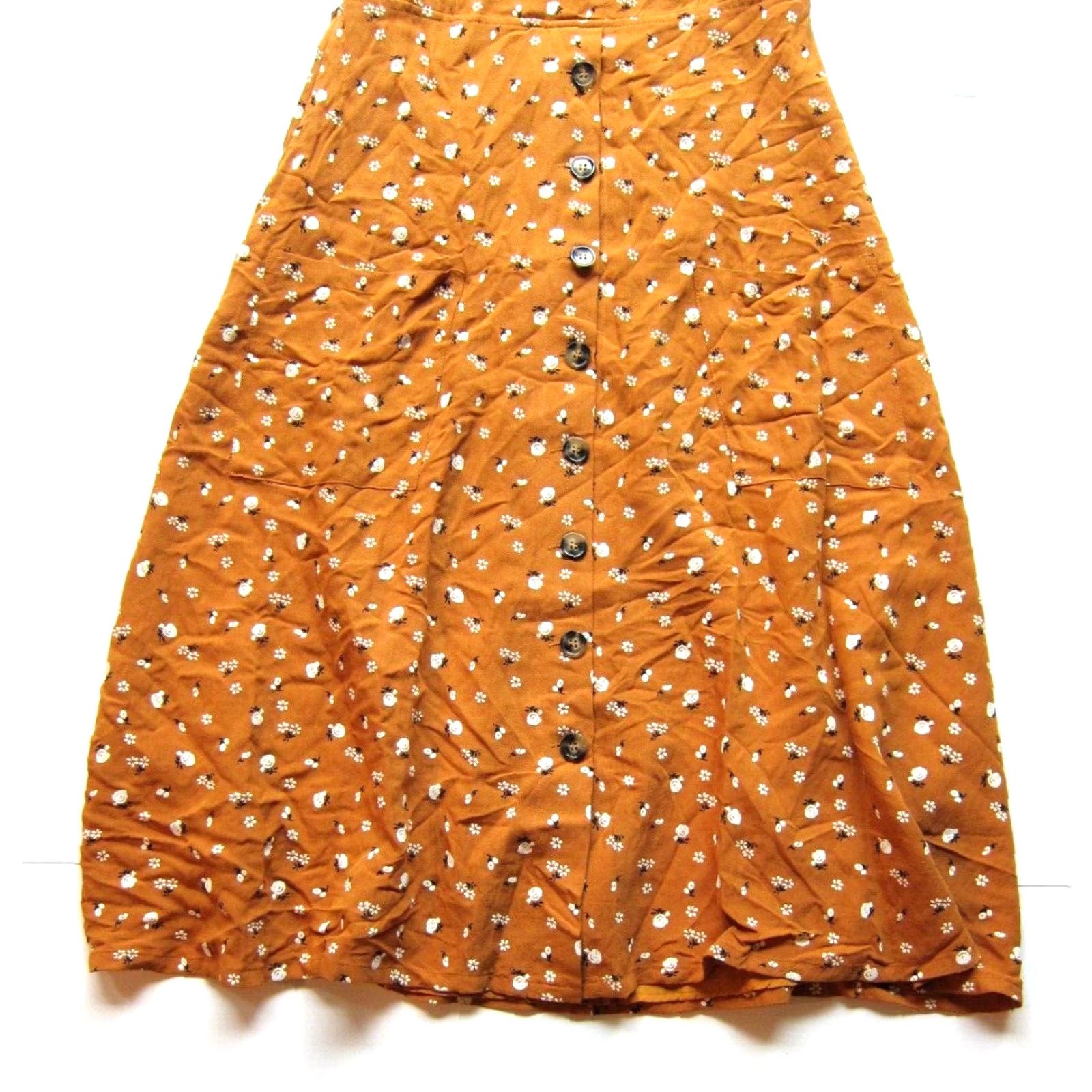 Vintage Baloot Floral Midi Sundress Tank Dress Sun Dress Large Orange White Black Pockets Rayon Dress L Women Size L / US 10 / IT 46 - 7 Thumbnail