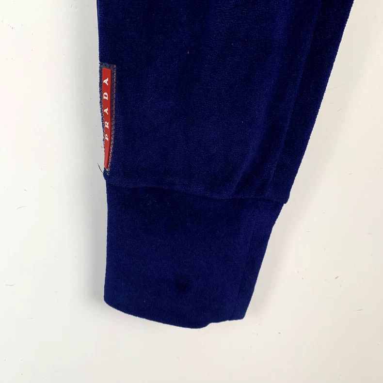 Prada Prada Size XS Blue logo glue strip velvet tie-up casual tro Size US 28 / EU 44 - 4 Thumbnail