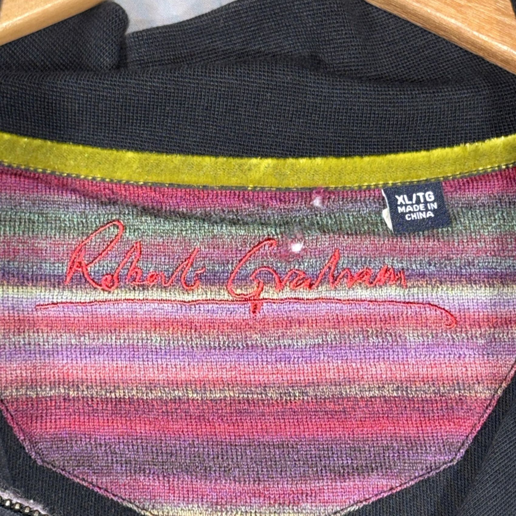 Robert Graham Robert Graham Pullover Mens XL Black 1/4 Zip Long Sleeve Cotton Knit Mock Neck Size US XL / EU 56 / 4 - 3 Thumbnail