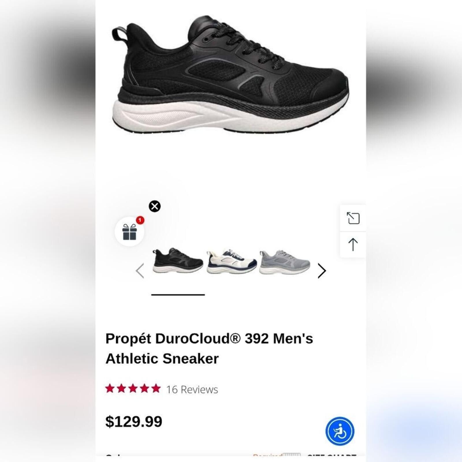 Proleta Re Art Propet DuroCloud® 392 Athletic Sneaker Men sz 9.5 Size US 9.5 / EU 42-43 - 2 Thumbnail