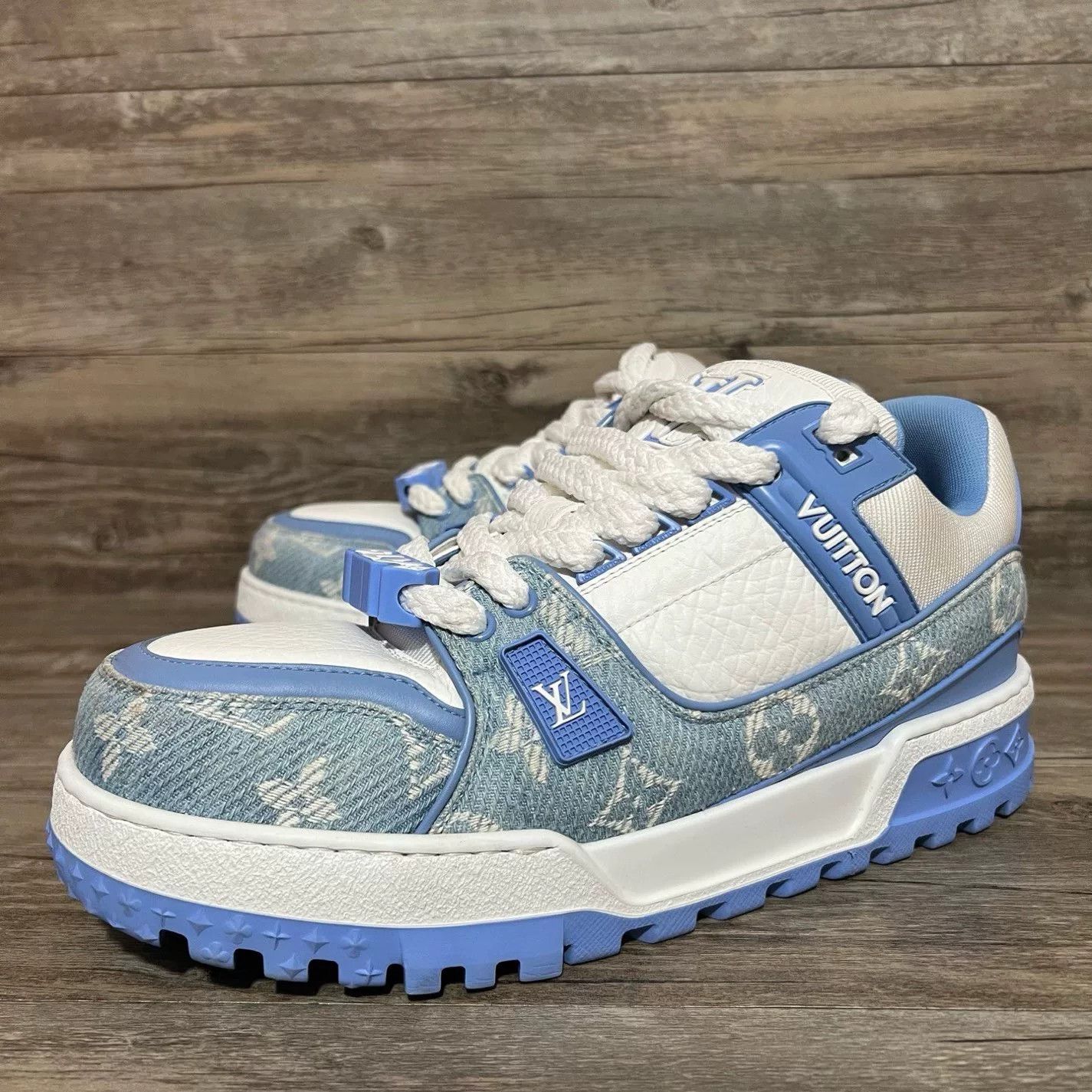 Louis Vuitton Louis Vuitton Training Denim Blue Lowtop Sneakers 42 Men Size US 9 / EU 42 - 1 Thumbnail