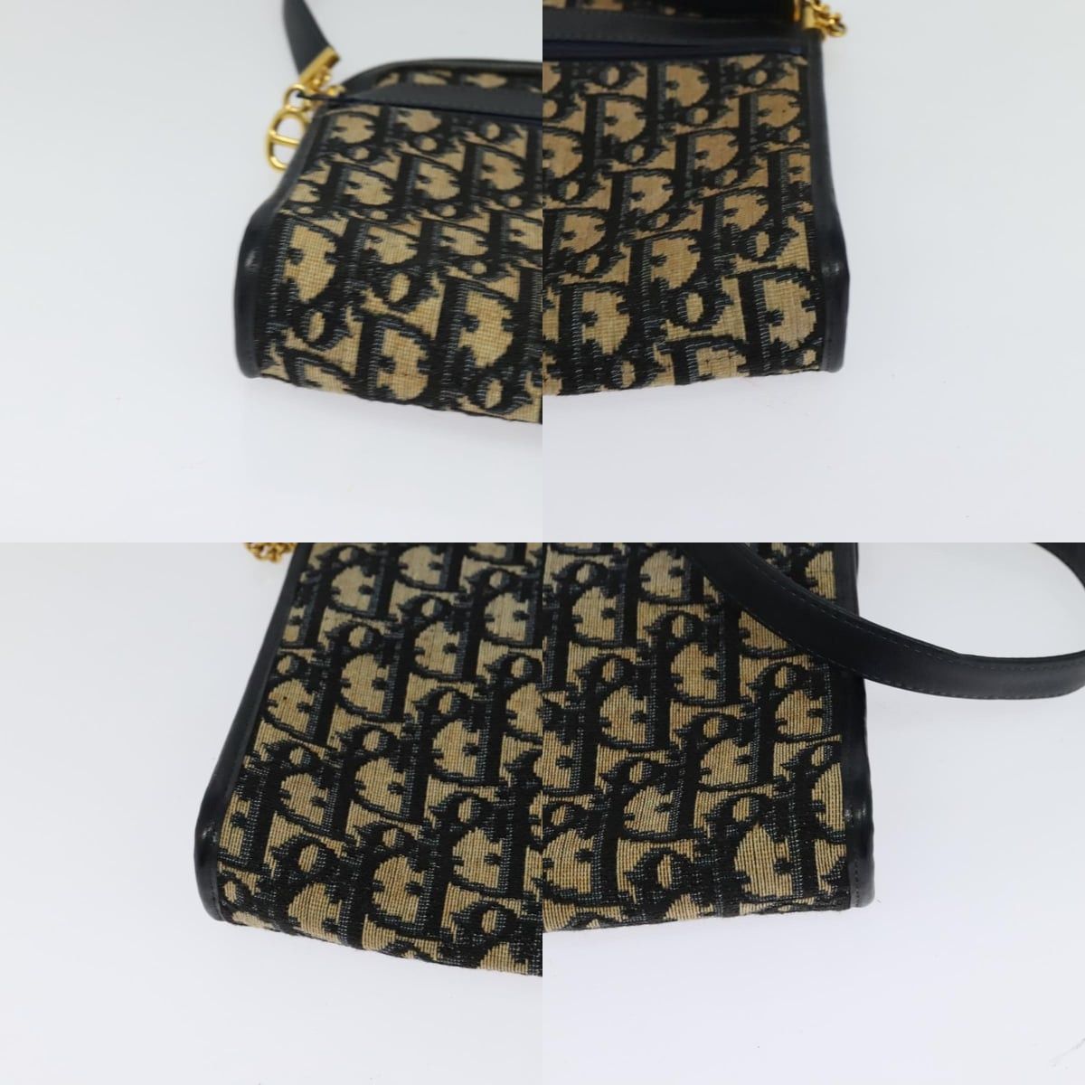 Dior DIOR Trotter Canvas Shoulder Bag Navy Gold Size ONE SIZE - 10 Thumbnail