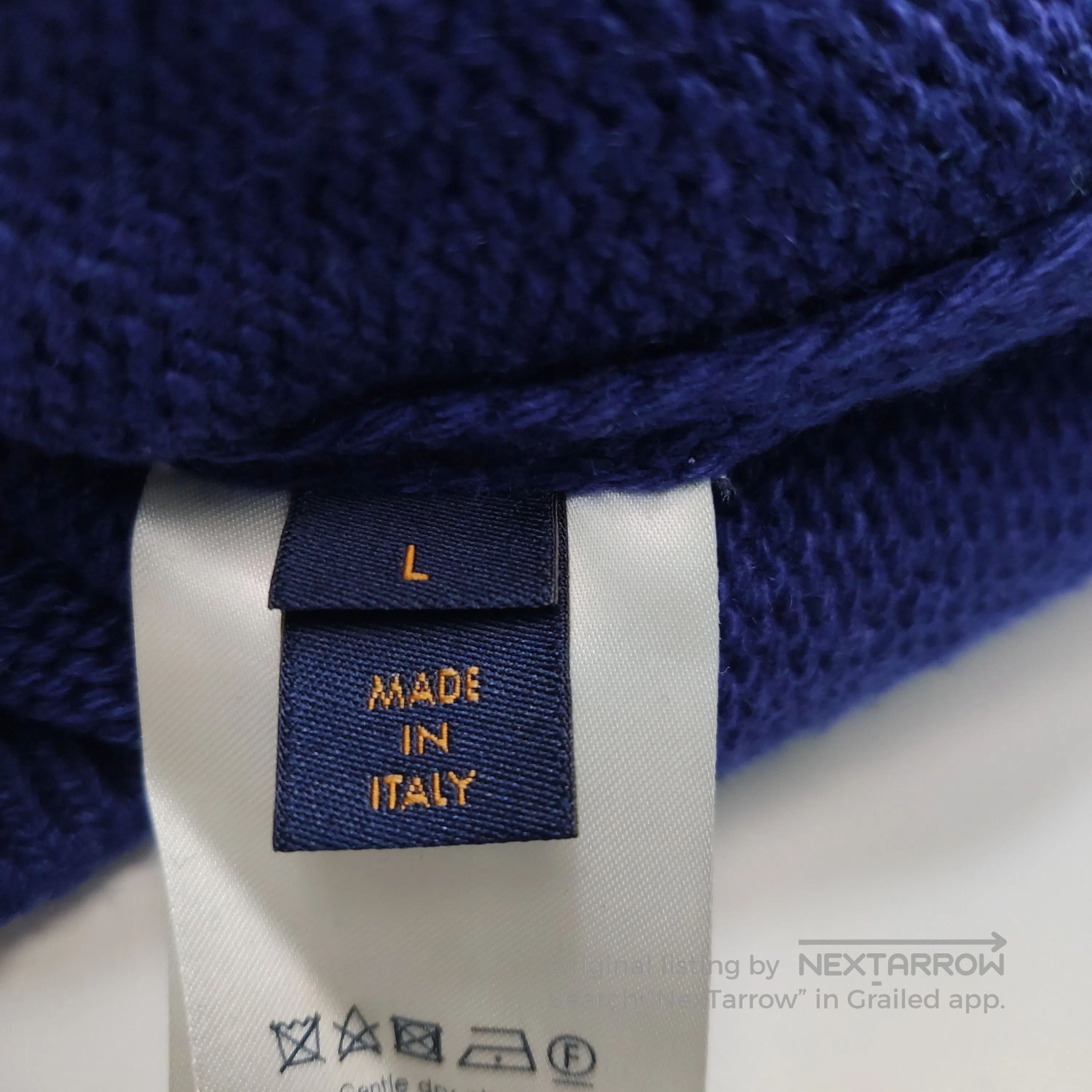 Louis Vuitton Louis Vuitton Blue Checkered V-Neck Sweater L. Size US L / EU 52-54 / 3 - 7 Thumbnail