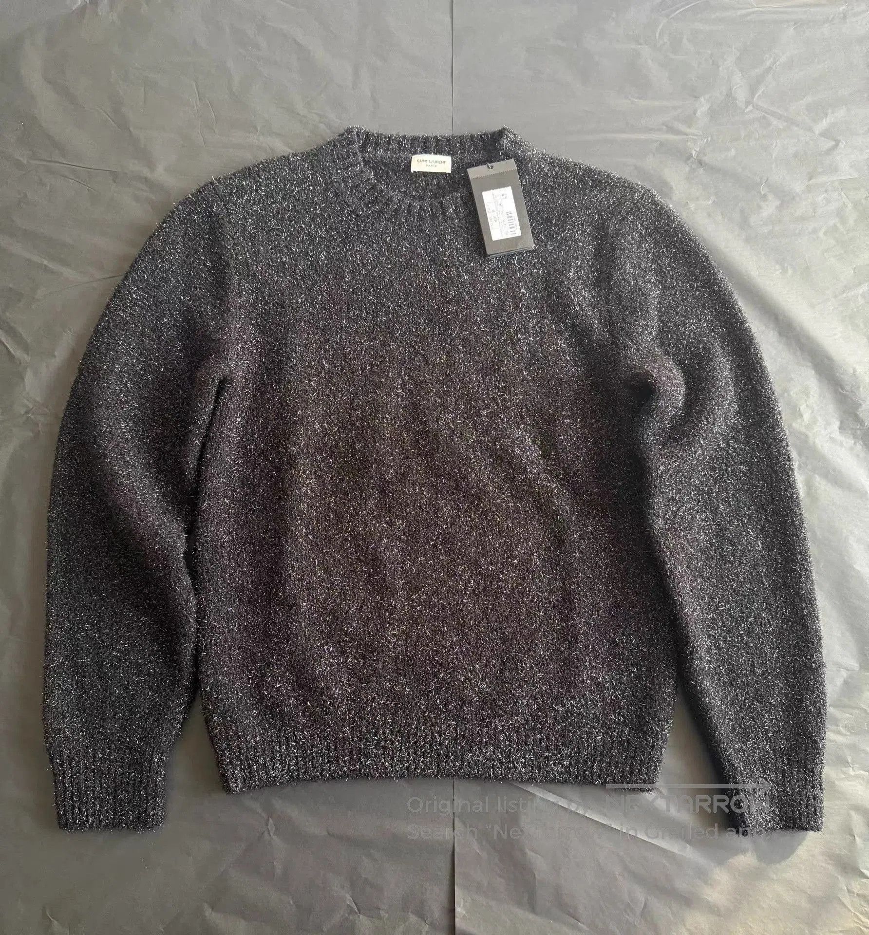 Saint Laurent Paris Black Sparkly Knit Sweater Size M. Size US M / EU 48-50 / 2 - 2 Thumbnail