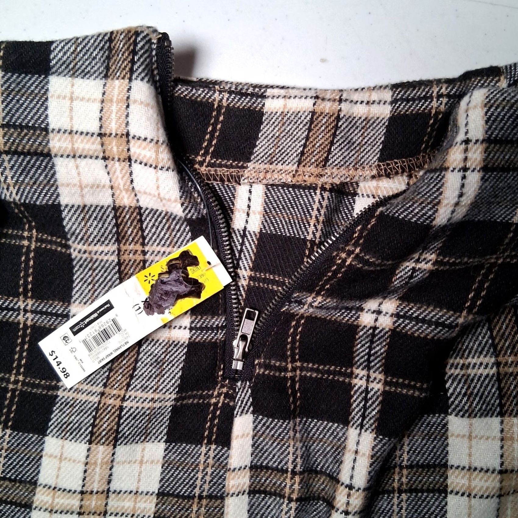 Vintage VINTAGE No Boundaries Skirt Womens XS Black NOBO Mini Plaid Flannel Faux Wrap Academia Y2K Size 26" / US 2 / IT 38 - 6 Thumbnail