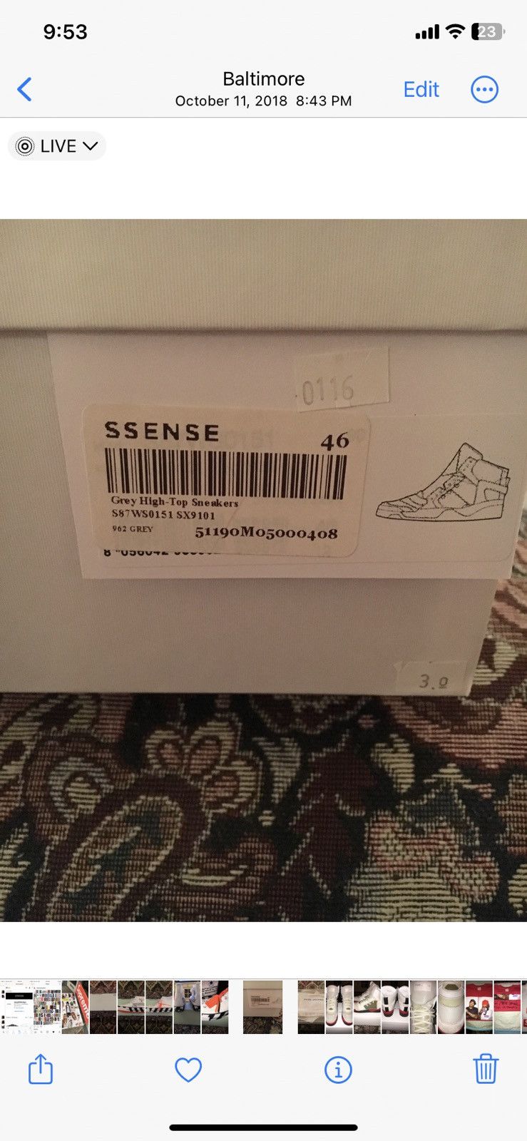 Marc Jacobs Marc Jacobs High Top Sneaker - DS size 12 Size US 12 / EU 45 - 7 Thumbnail