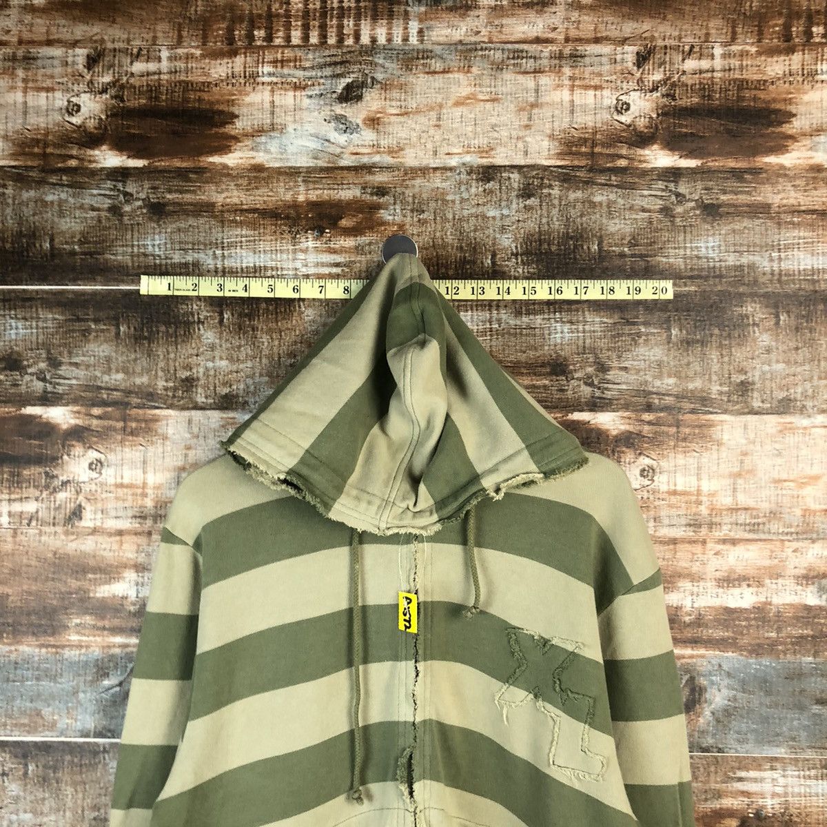 XLarge Japan Stripe prison Green Hoodie #A1572