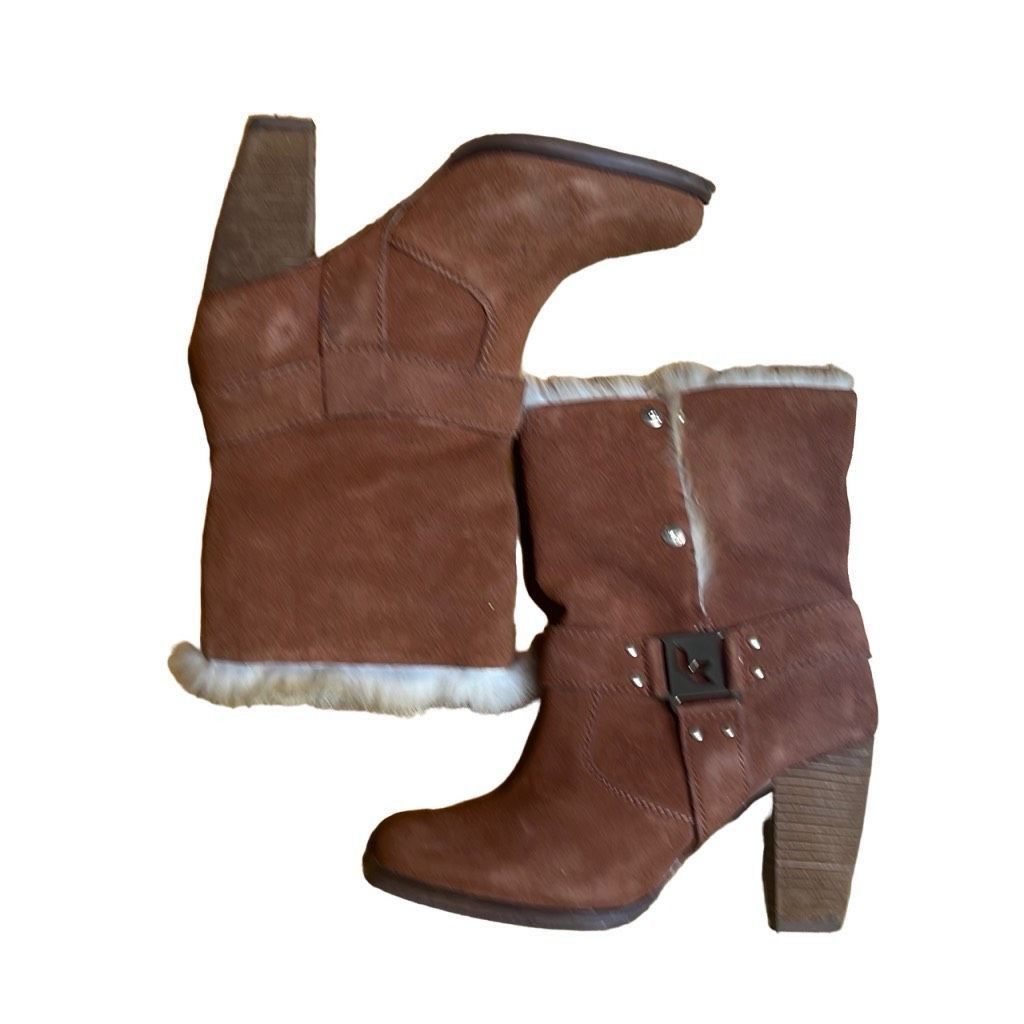 Ugg Koolaburra by Ugg Karlee Suede Fur Booties Size US 6 / IT 36 - 2 Thumbnail