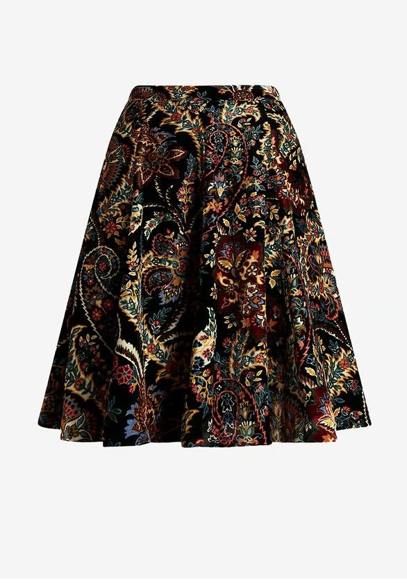Etro ETRO flower printed A-line velvet skirt. Size 48 Size 34" / US 12 / IT 48 - 3 Thumbnail