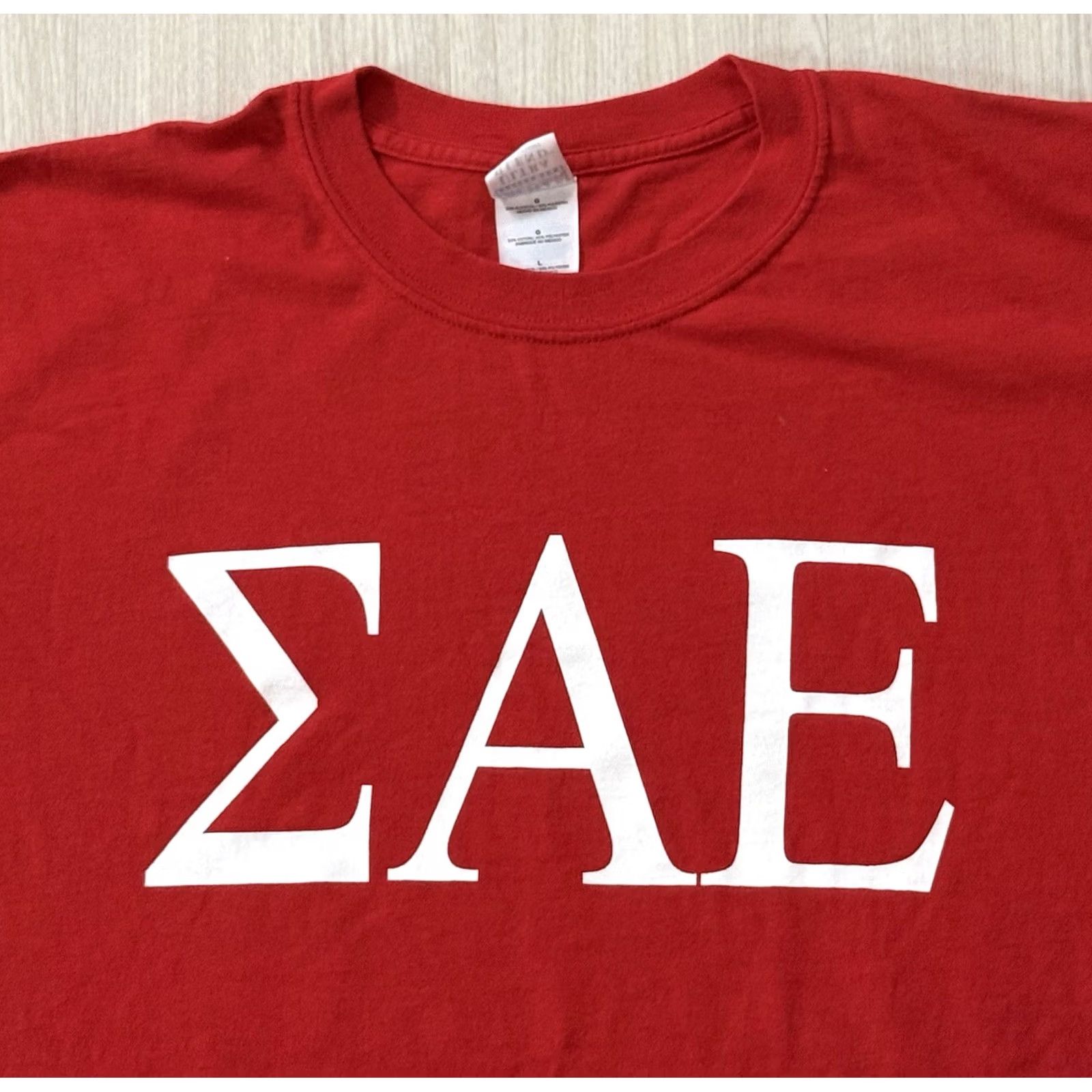 Gildan VINTAGE Sigma Alpha Epsilon ‘Locked in the Cage’ Shirt Large Fraternity 2000s SAE Gildan Ultra Blend Cotton Red Short Sleeve Crew Neck Mens Size US L / EU 52-54 / 3 - 3 Thumbnail