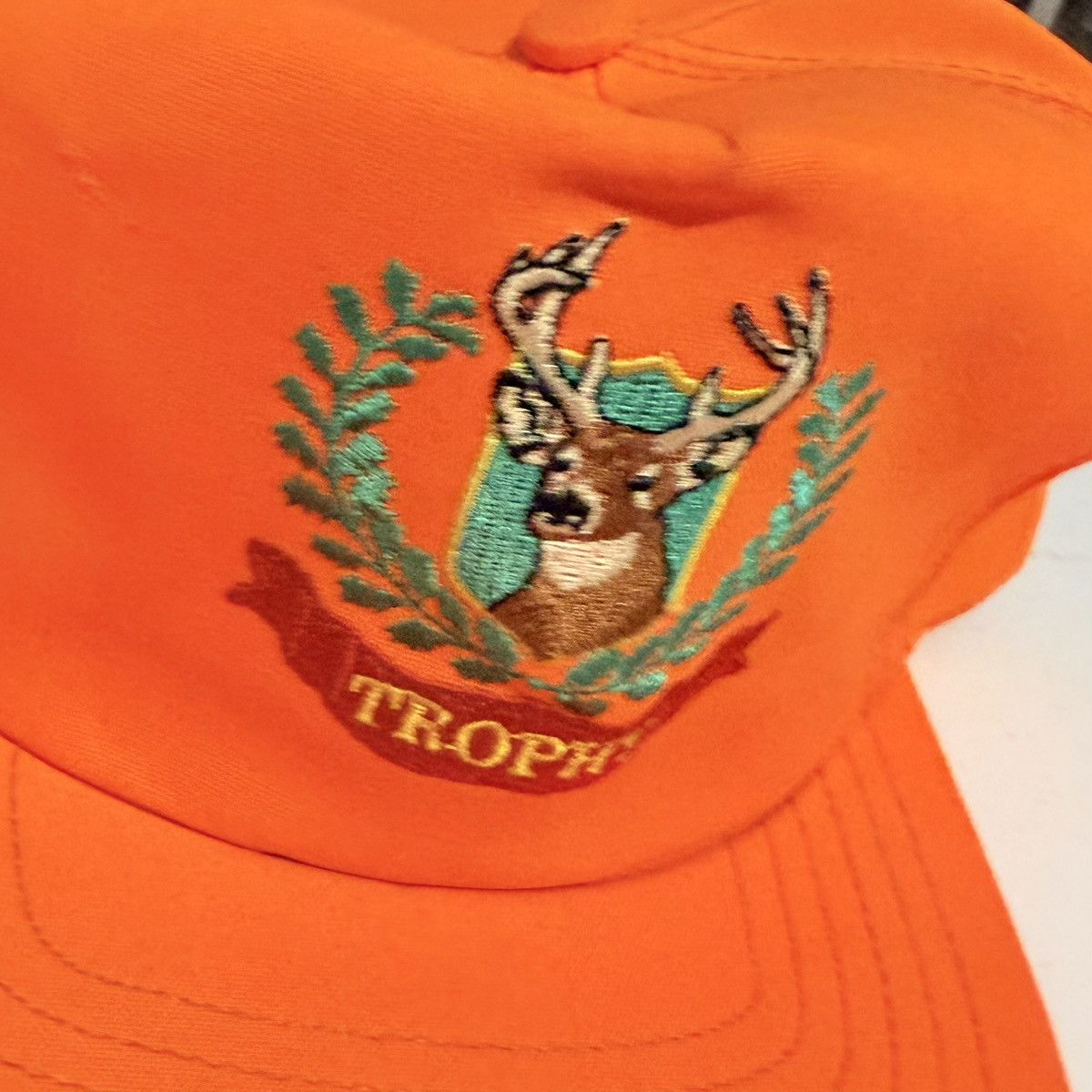 Vintage Vintage Trophy Deer Hunting Snap Back Hat Neon Orange Size ONE SIZE - 2 Thumbnail
