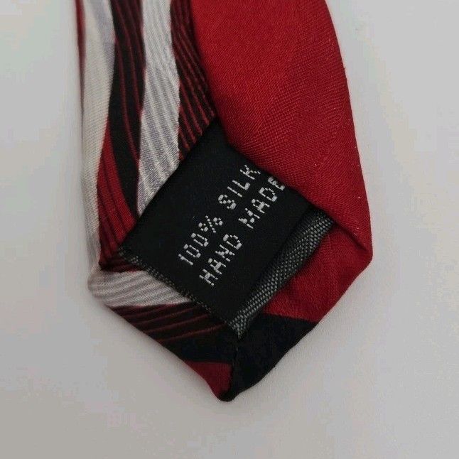 Vintage Vintage VERSAILLES by PIATELLI NECKTIE Burgundy Red Black 1 Size ONE SIZE - 4 Thumbnail