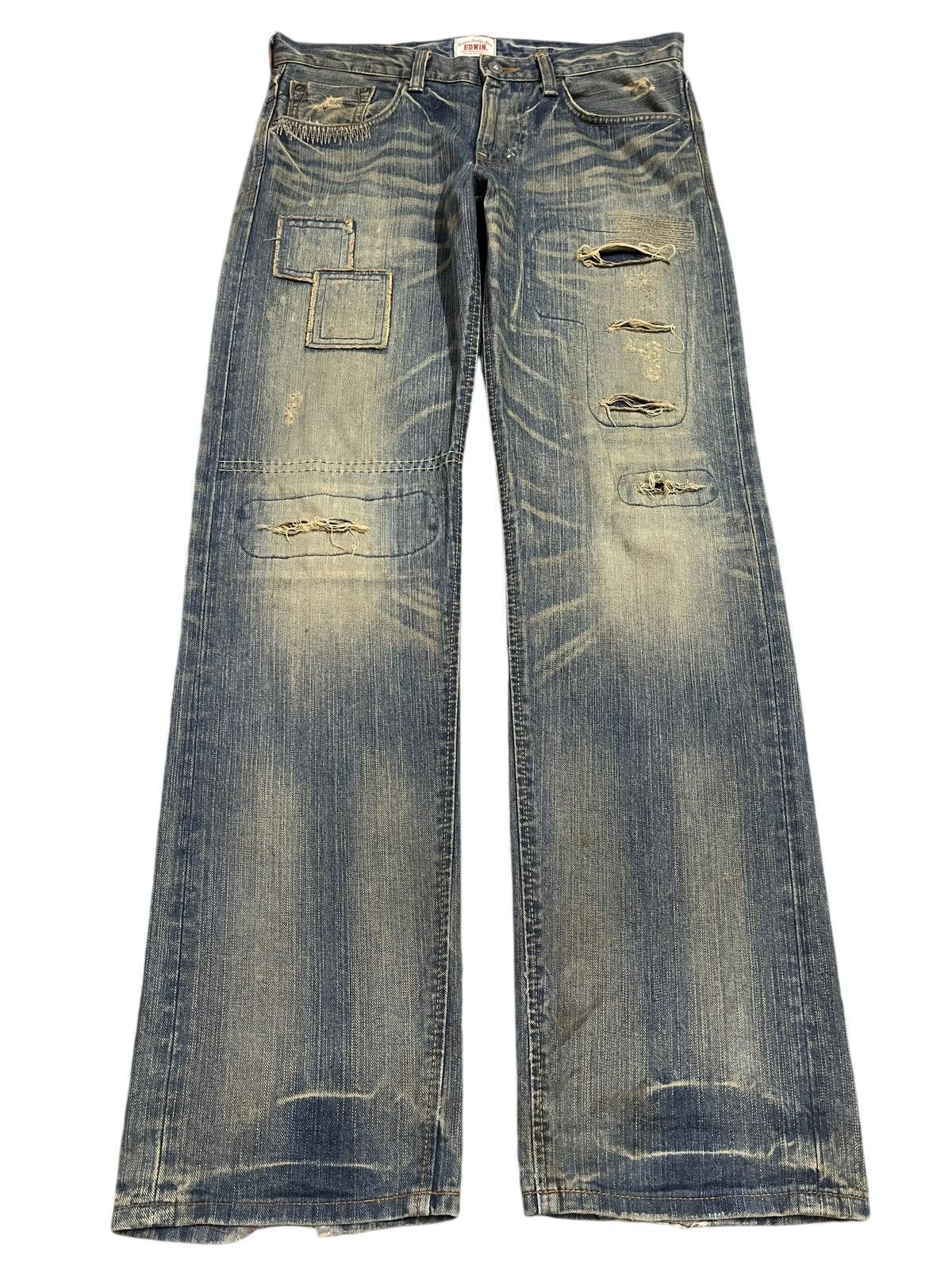 Edwin Edwin XV Exclusive Vintage Faded Wash Distressed Baggy Jeans Size US 34 / EU 50 - 1 Thumbnail