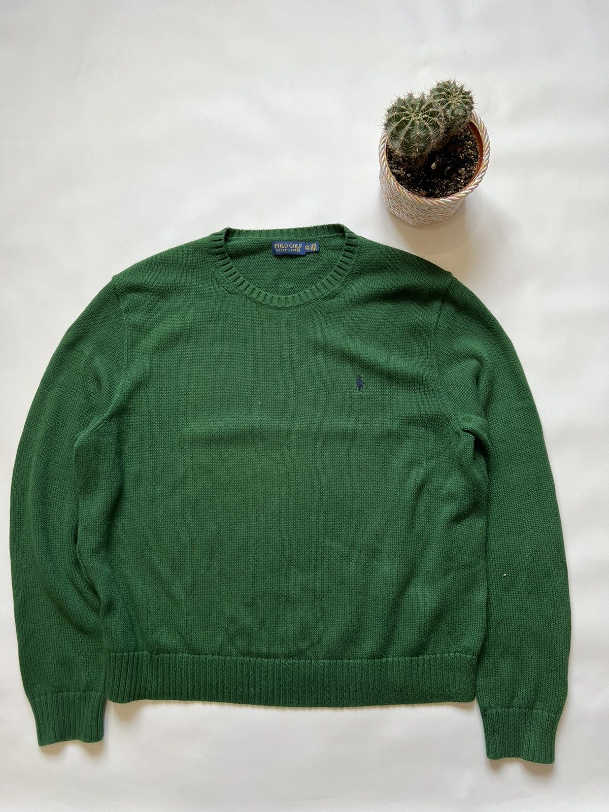 Polo Ralph Lauren Polo Ralph Lauren Green Knitted Crewneck Sweater Size US XXL / EU 58 / 5 - 1 Thumbnail