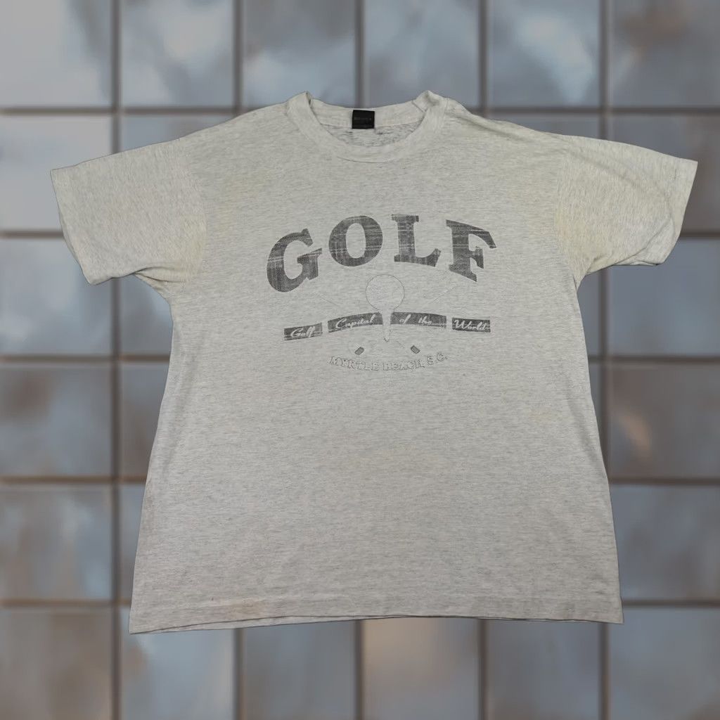 Vintage VINTAGE Nike Golf Shirt Mens XL Gray Myrtle Beach SC Capital World Tee 90s USA Made Size US XL / EU 56 / 4 - 1 Thumbnail
