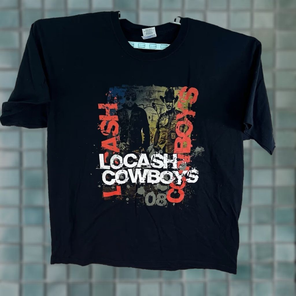 Gildan Vintage Lo Cash Cowboys 2008 Concert T-Shirt Men XL Black Red Music Tour Short Sleeve Size US XL / EU 56 / 4 - 1 Thumbnail