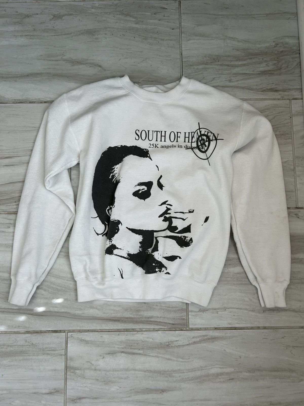 Vintage South of Heaven Vintage White Crewneck Sweater Size US S / EU 44-46 / 1 - 1 Thumbnail