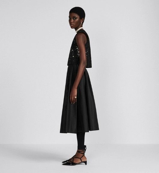 Dior o1w1db10824 Mid-Length Pleated Skirt in Black Size 25" / US 0 / IT 36 - 5 Thumbnail