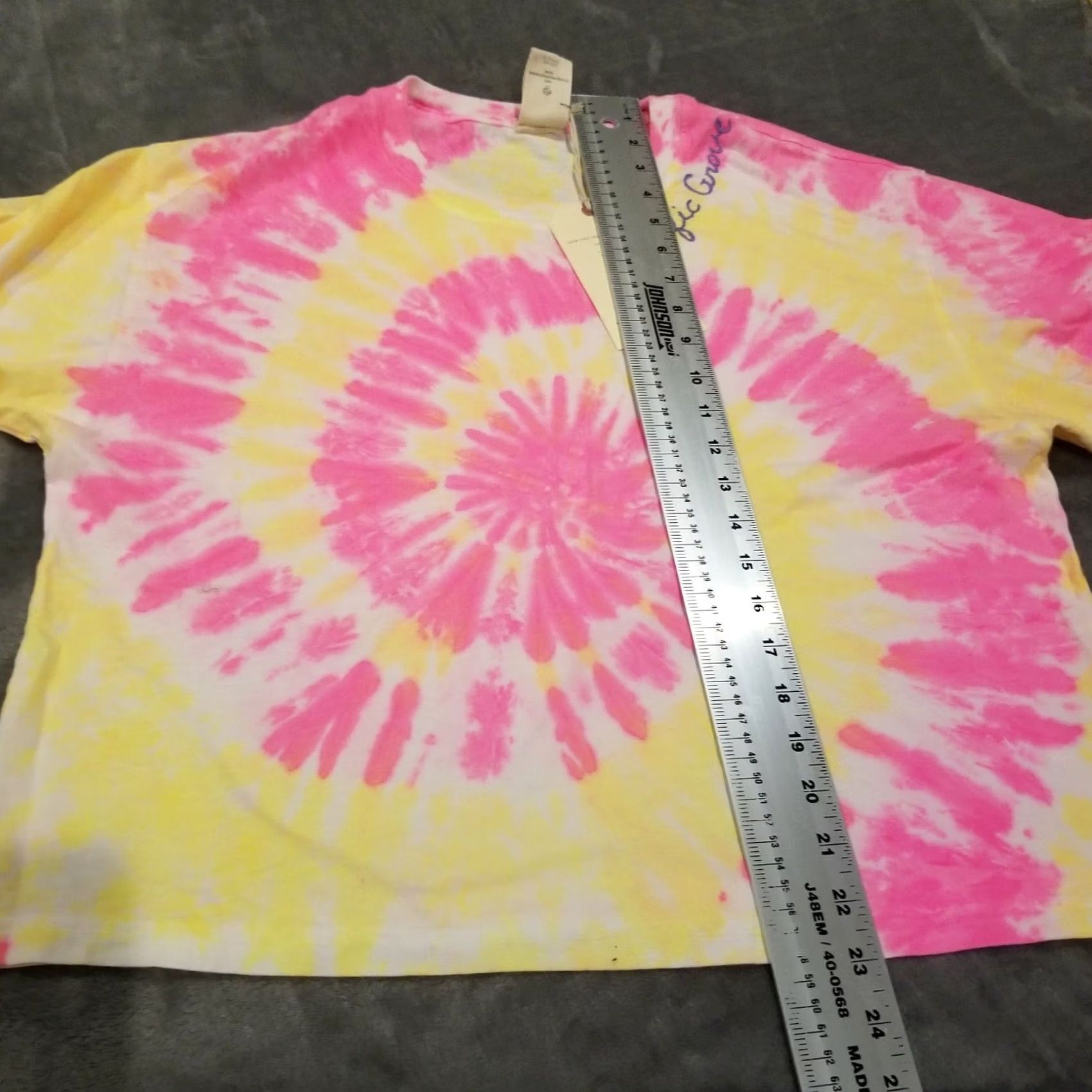 Pinko I Stole My Boyfriend's Shirt Pacific Grove Pink Tie-Dye One Size New NWT Crew Neck Short Sleeve Embroidered Cotton T-Shirt Womens Size ONE SIZE - 5 Thumbnail