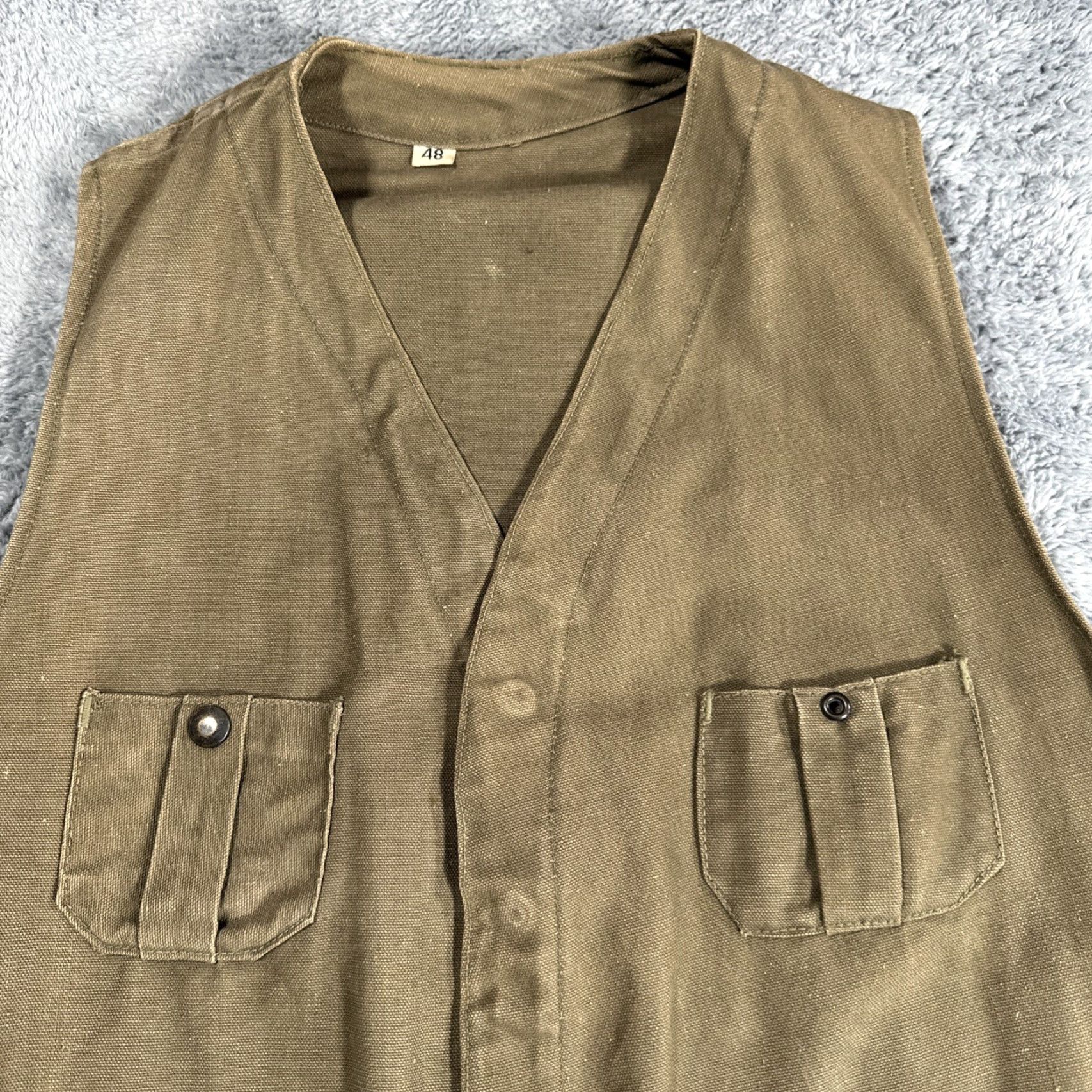 Vintage VINTAGE Hunting Vest Canvas Duck OG Sateen Green Size XL 48 Men USA Front Button Vest Holiday 1950s A++ Antique 1930s Size US XL / EU 56 / 4 - 2 Thumbnail
