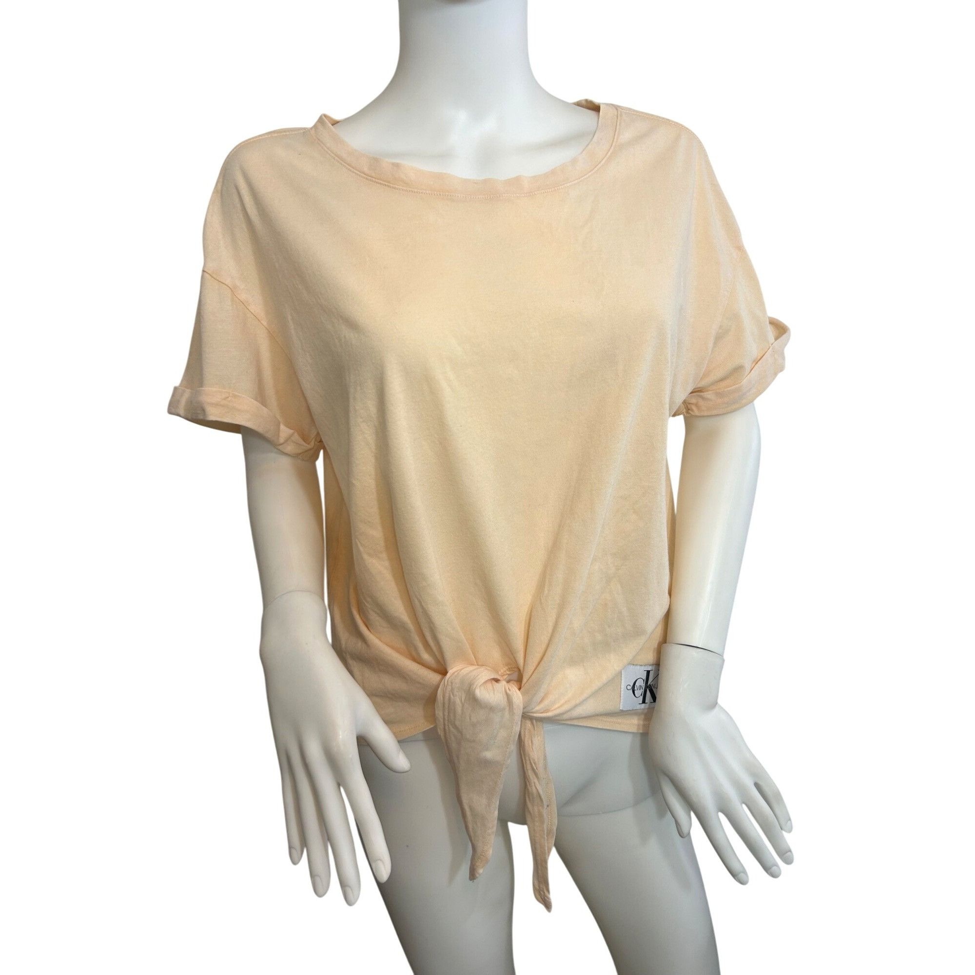 Calvin Klein Calvin Klein Jeans Women’s Top T-Shirt M Peach Short Sleeve Size M / US 6-8 / IT 42-44 - 1 Thumbnail