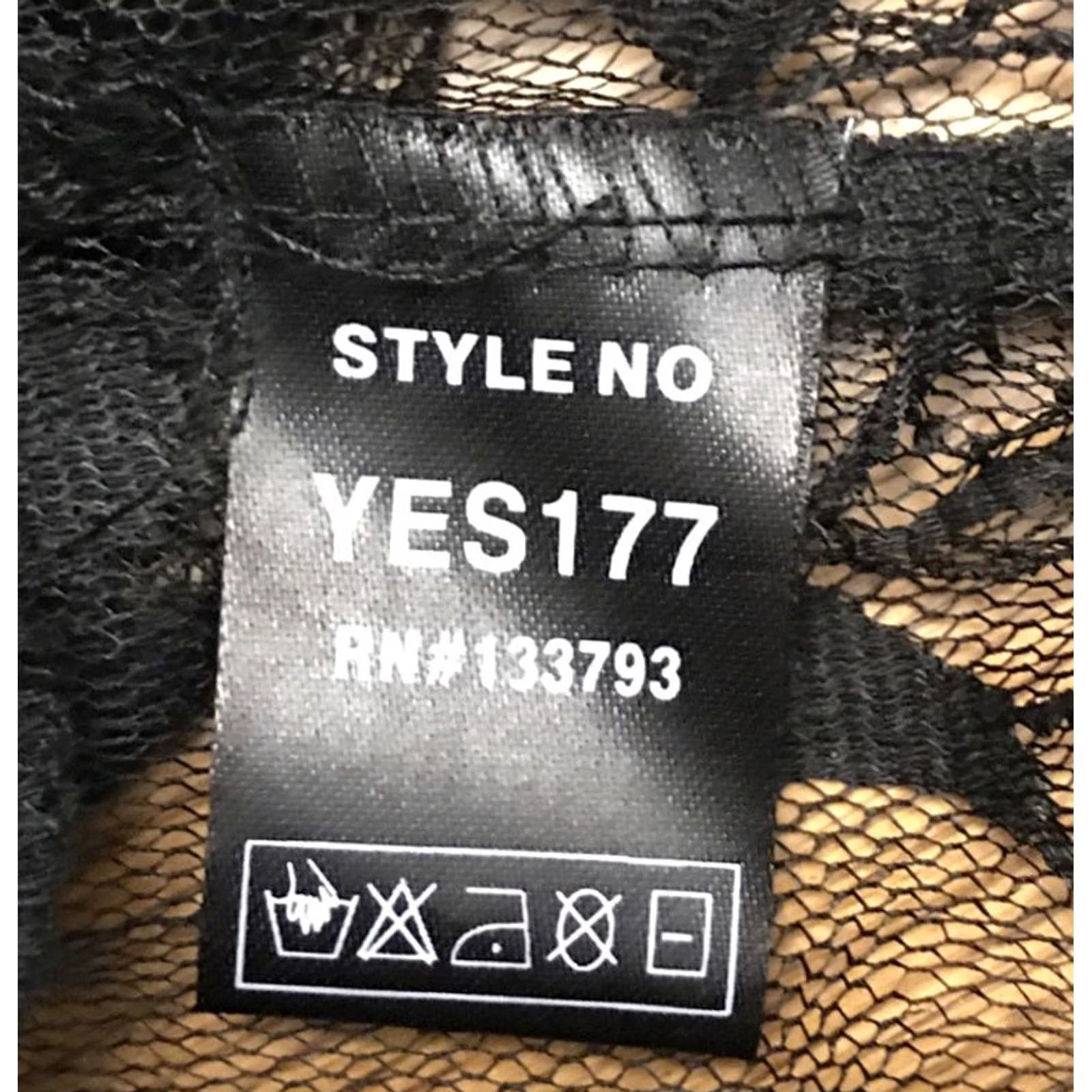 Vintage POL Lace Tank Dress Mini Black Floral L Sleeveless, Round Neck, Pullover, Ruffle, Short Dress, Women, Regular, POL Brand Size L / US 10 / IT 46 - 5 Thumbnail