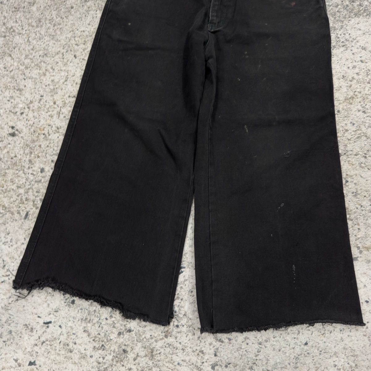 Vintage 90s Baggy Wide Leg Long Black Denim Shorts ERD Grunge Skater Size US 34 / EU 50 - 10 Thumbnail