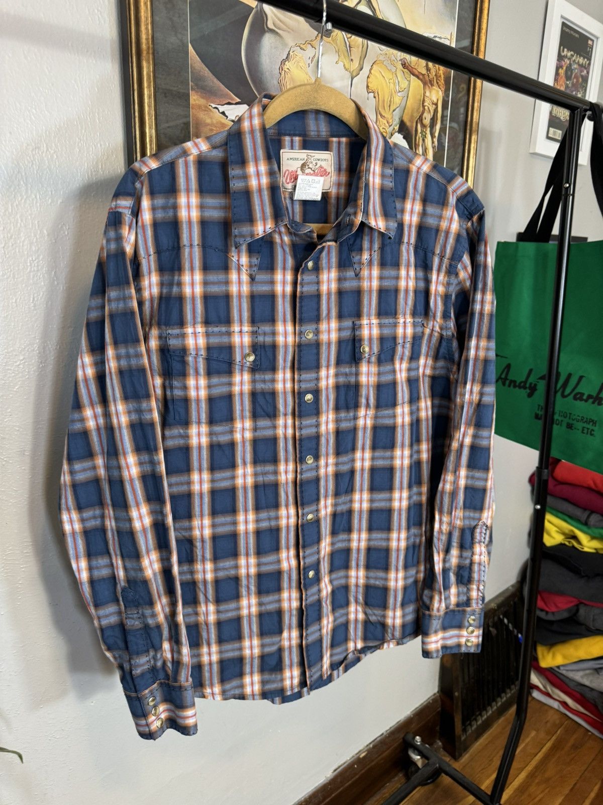 Vintage × Wrangler Vintage Wrangler Western Wear Shirt Size US L / EU 52-54 / 3 - 3 Thumbnail