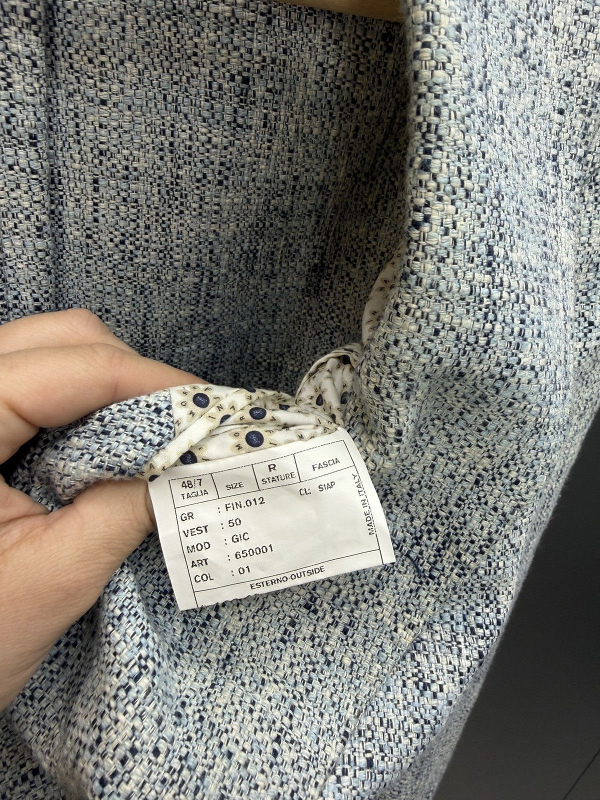 Finamore Finamore Napoli Textured Cotton Blazer Size 48 Size 38R - 13 Thumbnail