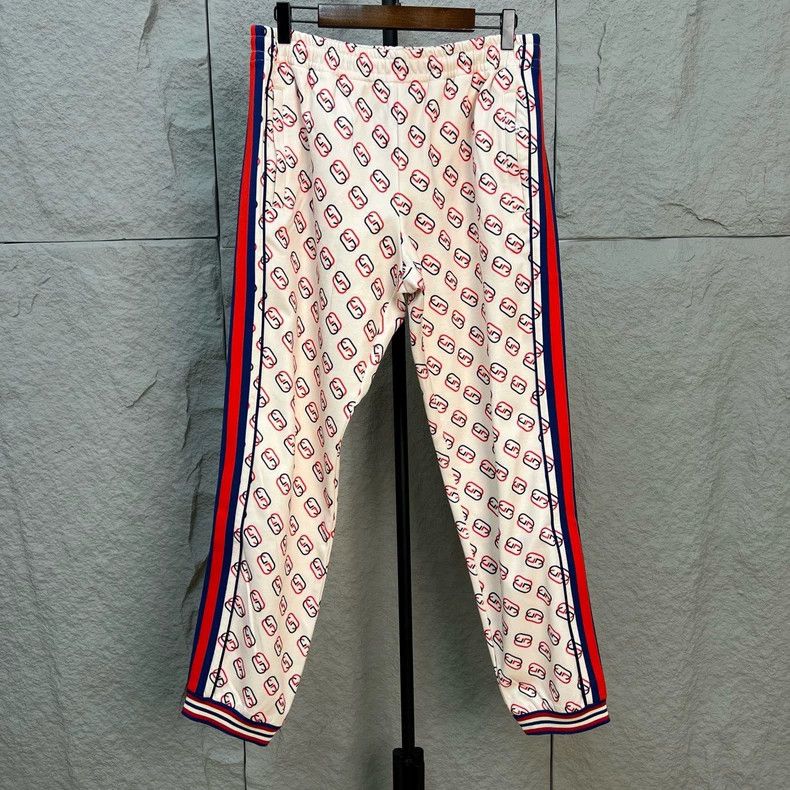 Gucci Gucci Size M Red and blue webbing double G full print trous Size US 32 / EU 48 - 1 Thumbnail