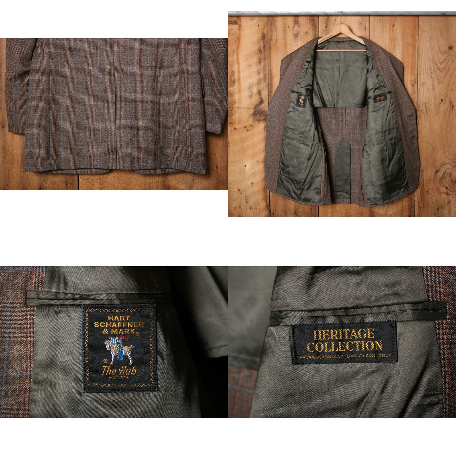 Hart Schaffner Marx VINTAGE Hart Schaffner Marx Brown Prince of Wales Plaid Sport Coat 41L Men Size US XS / EU 42 / 0 - 8 Thumbnail