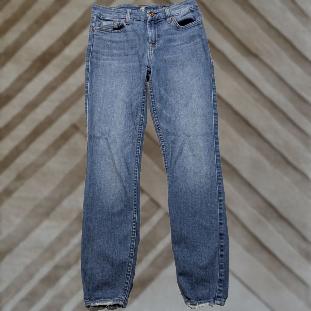 7 For All Mankind 7 For All Mankind The Ankle Skinny Jeans Women 26 Stretch Denim Blue MADE USA 27 in Waist 27 in Inseam Slim Fit Feminine Comfort Size 26" / US 2 / IT 38 - 1 Thumbnail