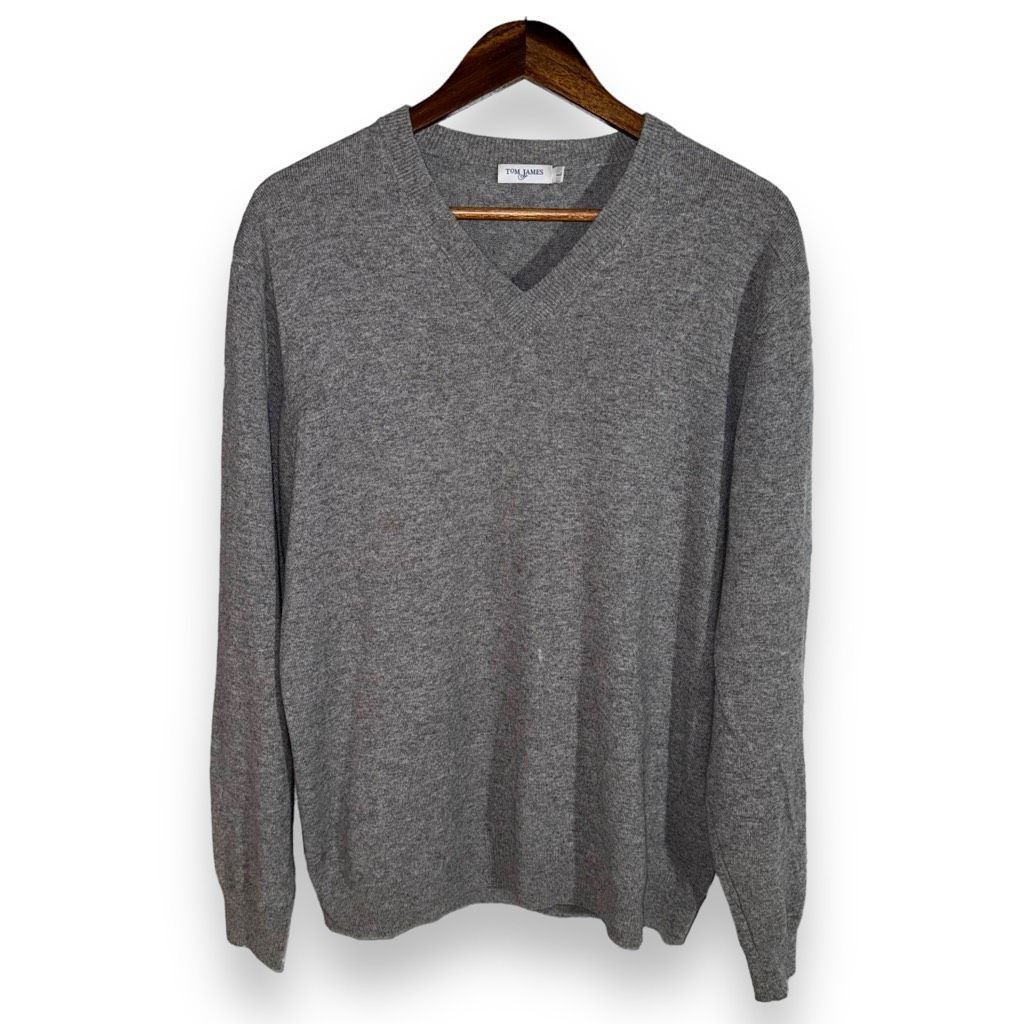 Tom James Tom James Gray V-Neck 100% Cashmere Sweater Size L Size US L / EU 52-54 / 3 - 1 Thumbnail
