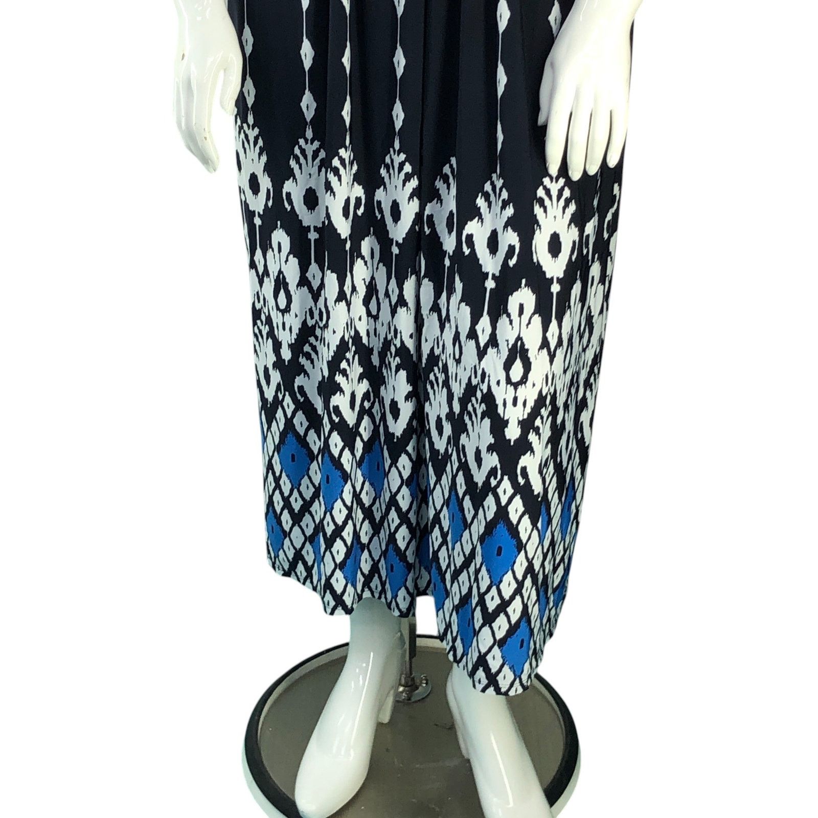 Chicos Chicos Size 1 US 8 Dress Maxi Sleeveless Ikat Stretch Blue Size M / US 6-8 / IT 42-44 - 3 Thumbnail