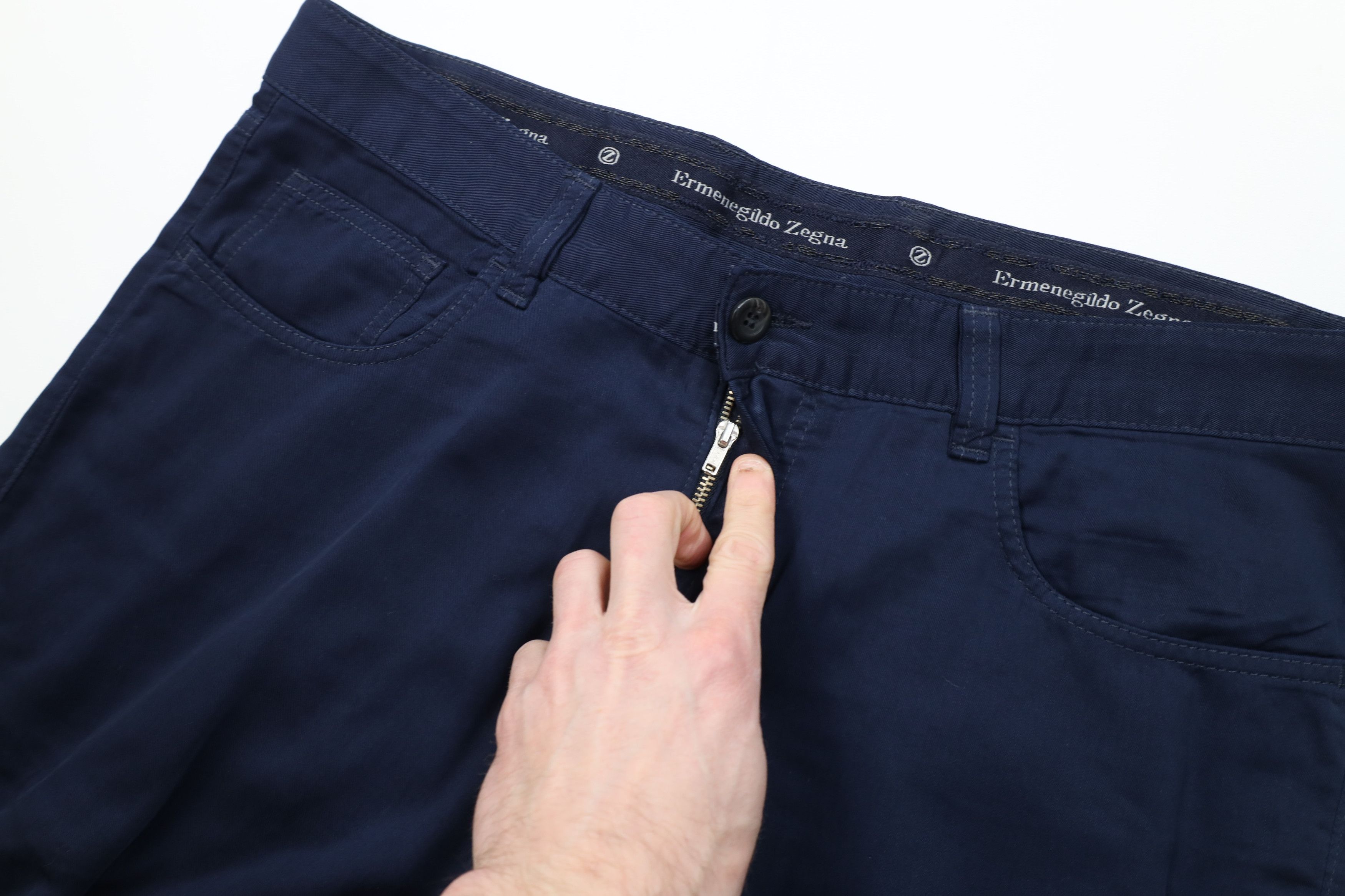 Ermenegildo Zegna Vintage Ermenegildo Zegna Rayon Gabardine Pants Navy Blue Size US 38 / EU 54 - 7 Thumbnail