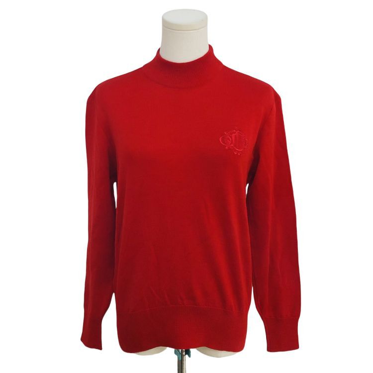 Dior Dior Red Embroidered Logo Turtleneck Sweater Size M Size US M / EU 48-50 / 2 - 1 Thumbnail