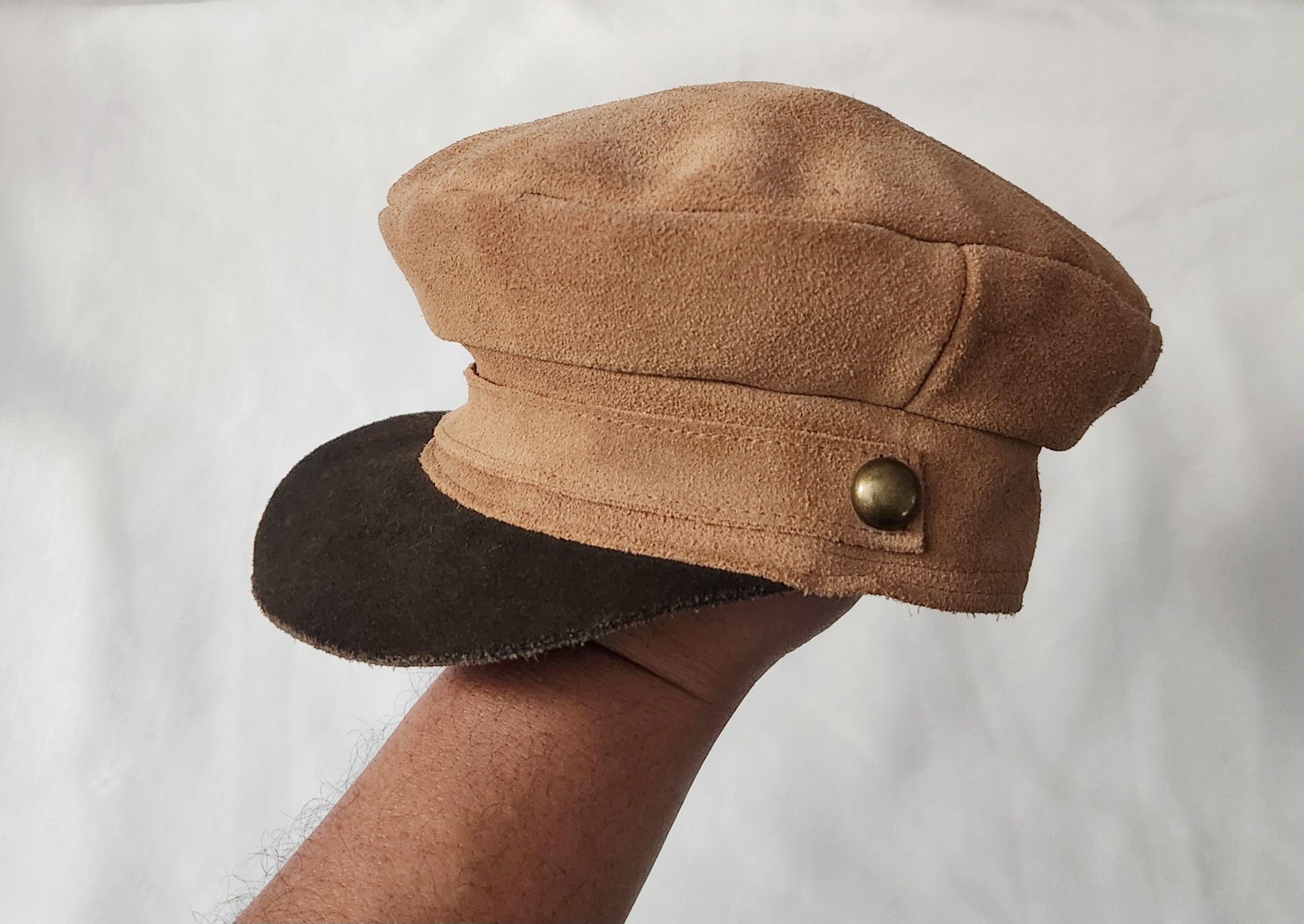 Designer × Lack of Color Lack Of Color Lola Brown 100% Leather Suede Newsboy Small Size ONE SIZE - 3 Thumbnail